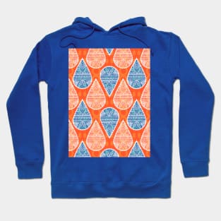 Teardrops boho pattern orange Hoodie